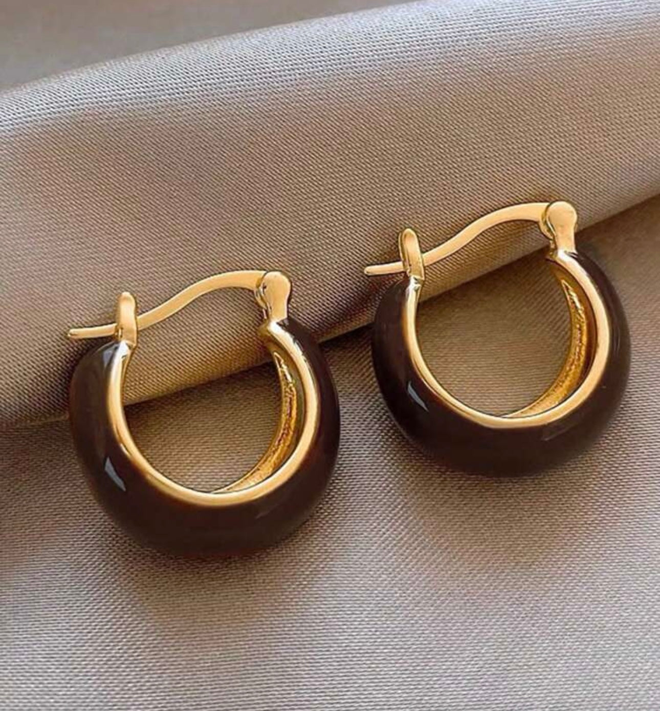 Brown & Gold Hoops