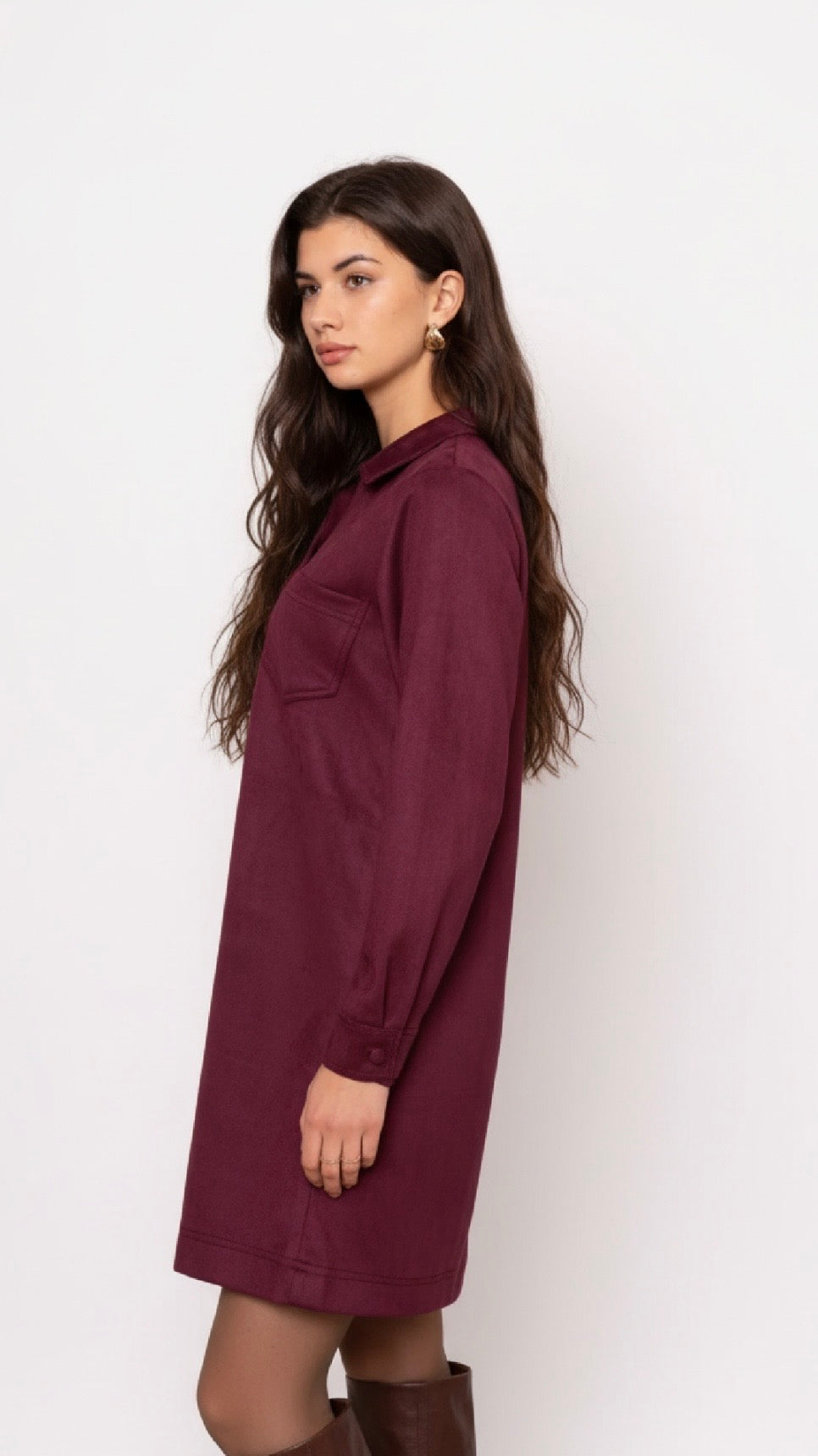 Burgundy Velvet Dress