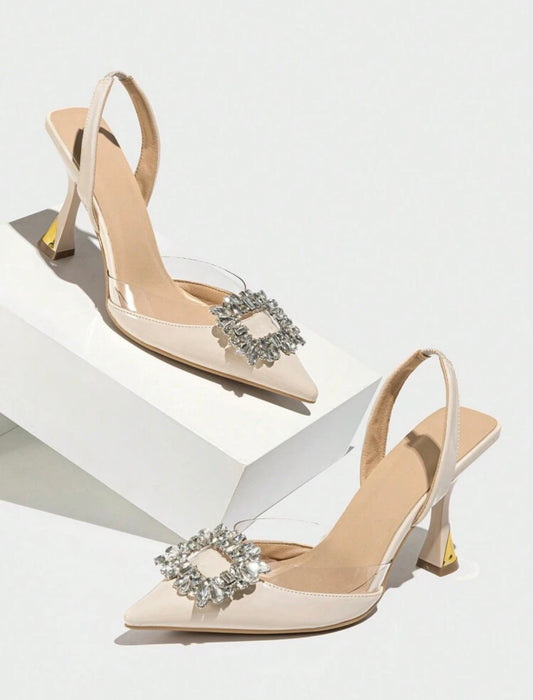 Ivory Patent Slingback Heels