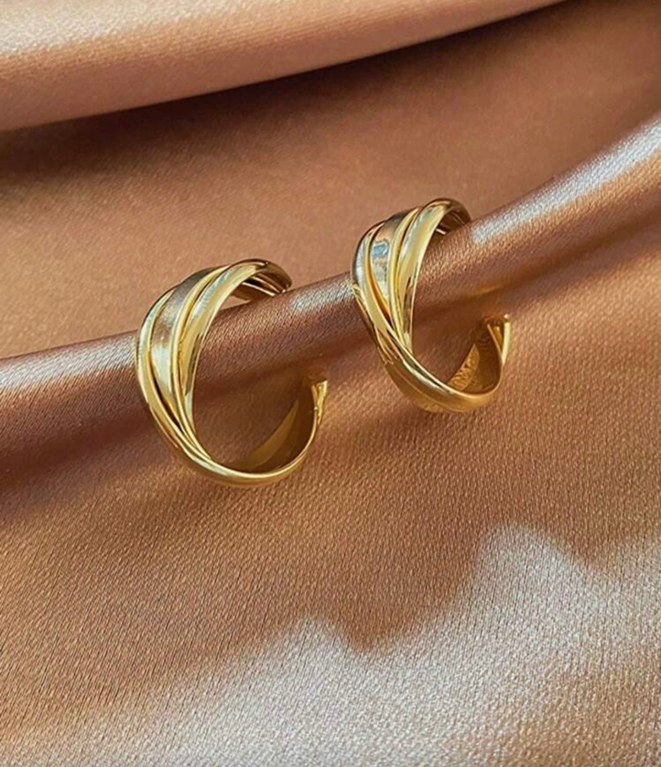 Gold Swirl Hoops