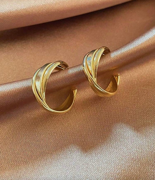 Gold Swirl Hoops