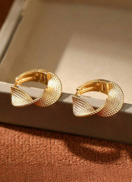 Gold Swirl Hoop Earrings