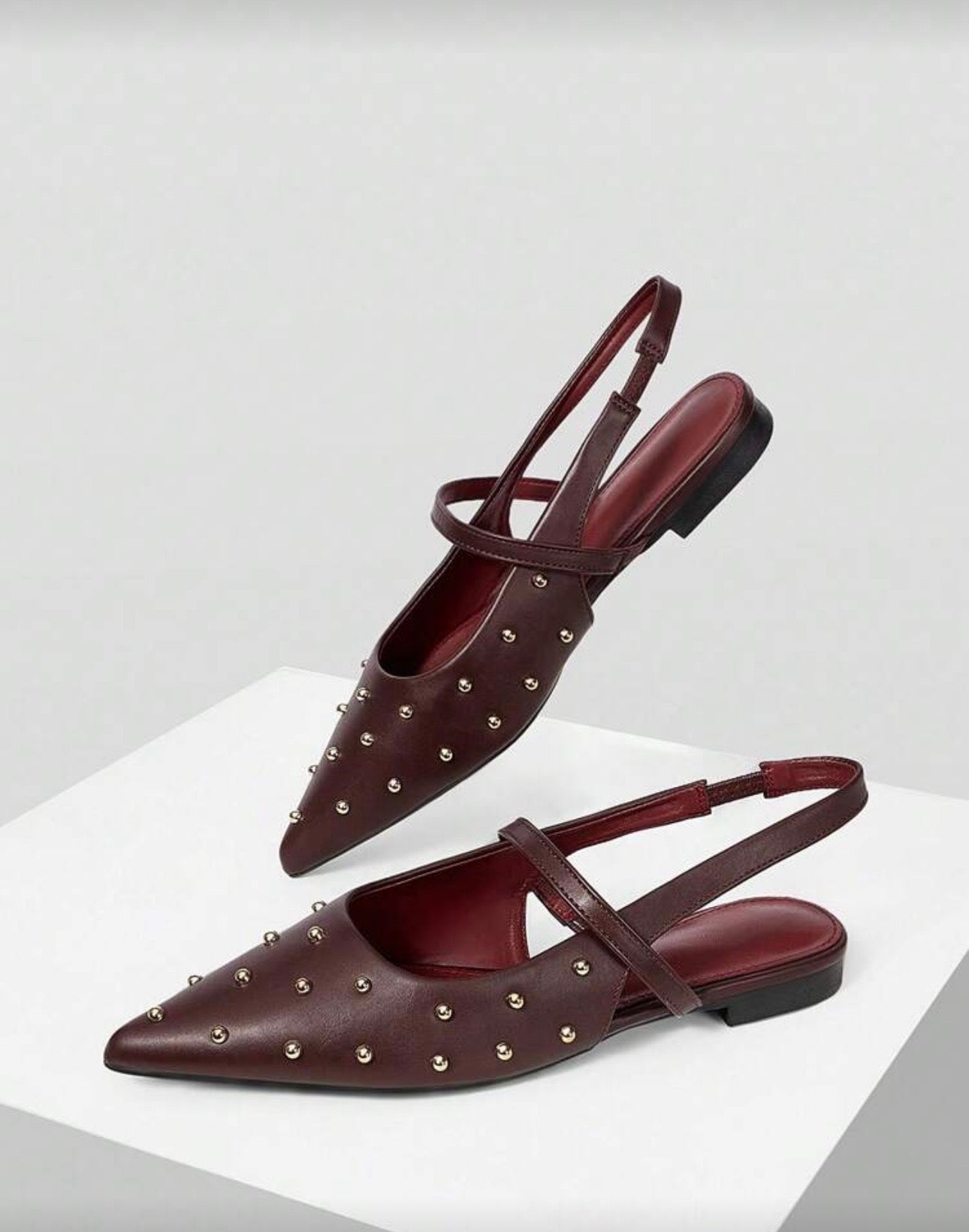 Burgundy Studded Pumps