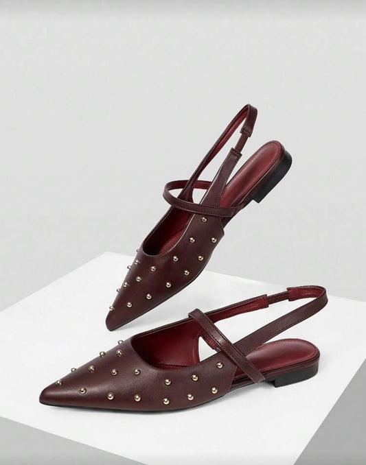 Burgundy Studded Pumps