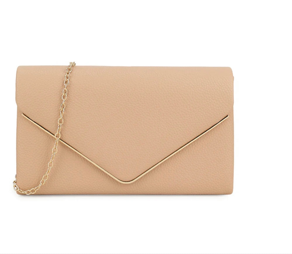 Nude Envelope Clutch Bag