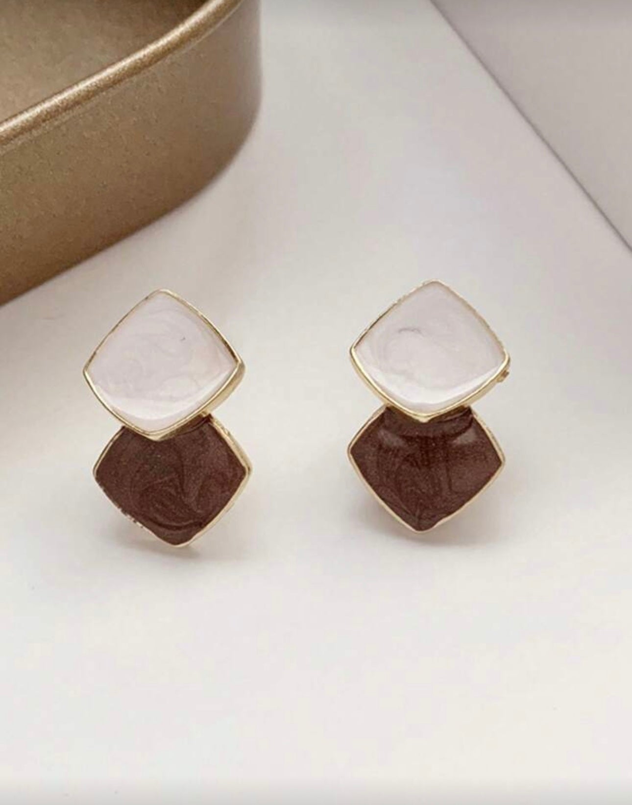 Brown & Cream Earrings