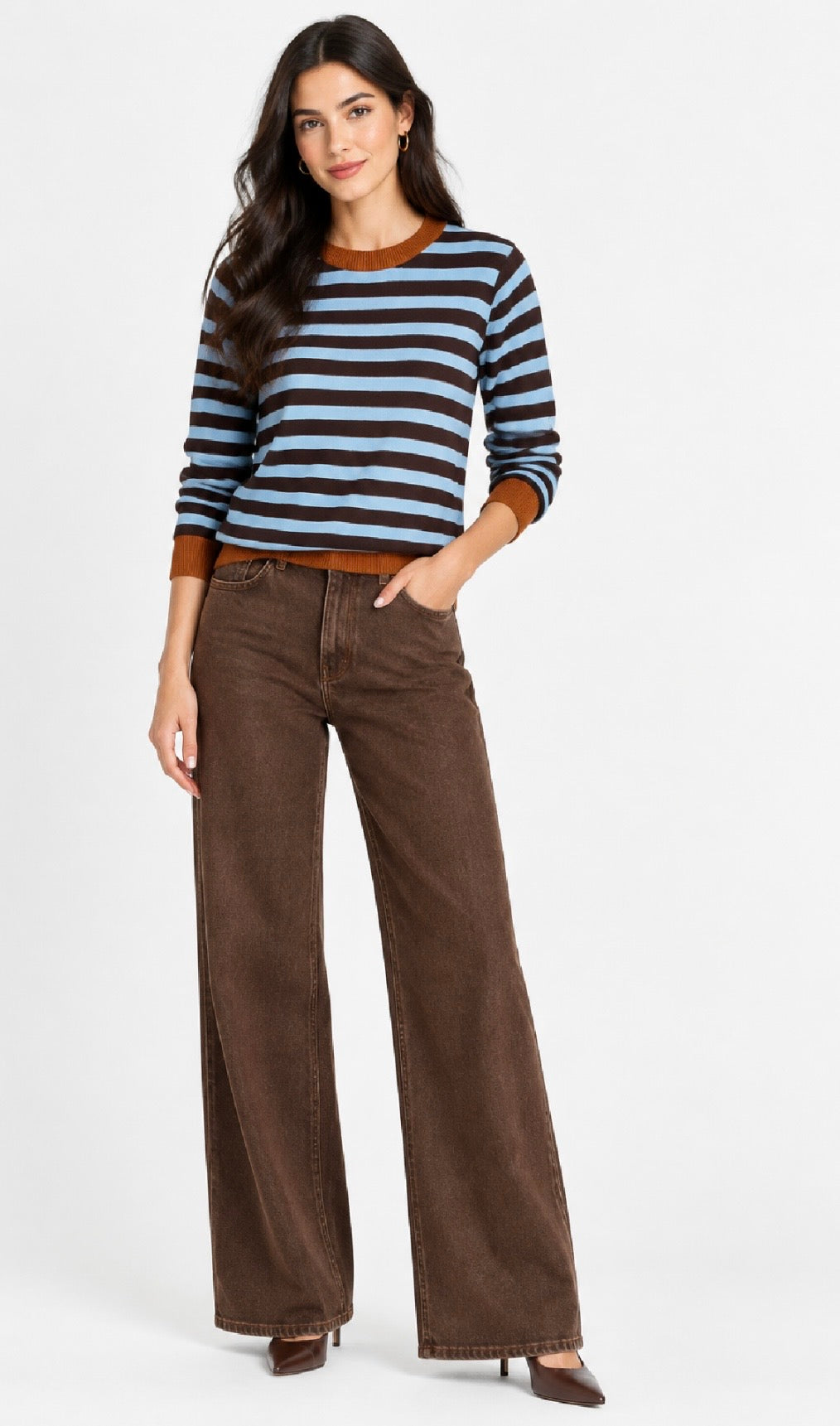 Blue & Brown Striped Jumper