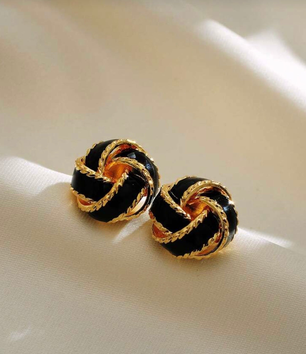 Black & Gold Swirl Earrings