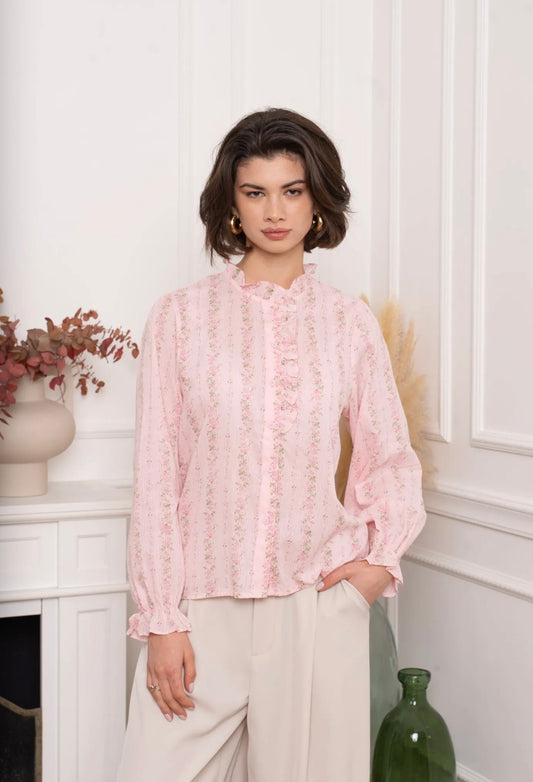 Pink & Khaki Floral Shirt