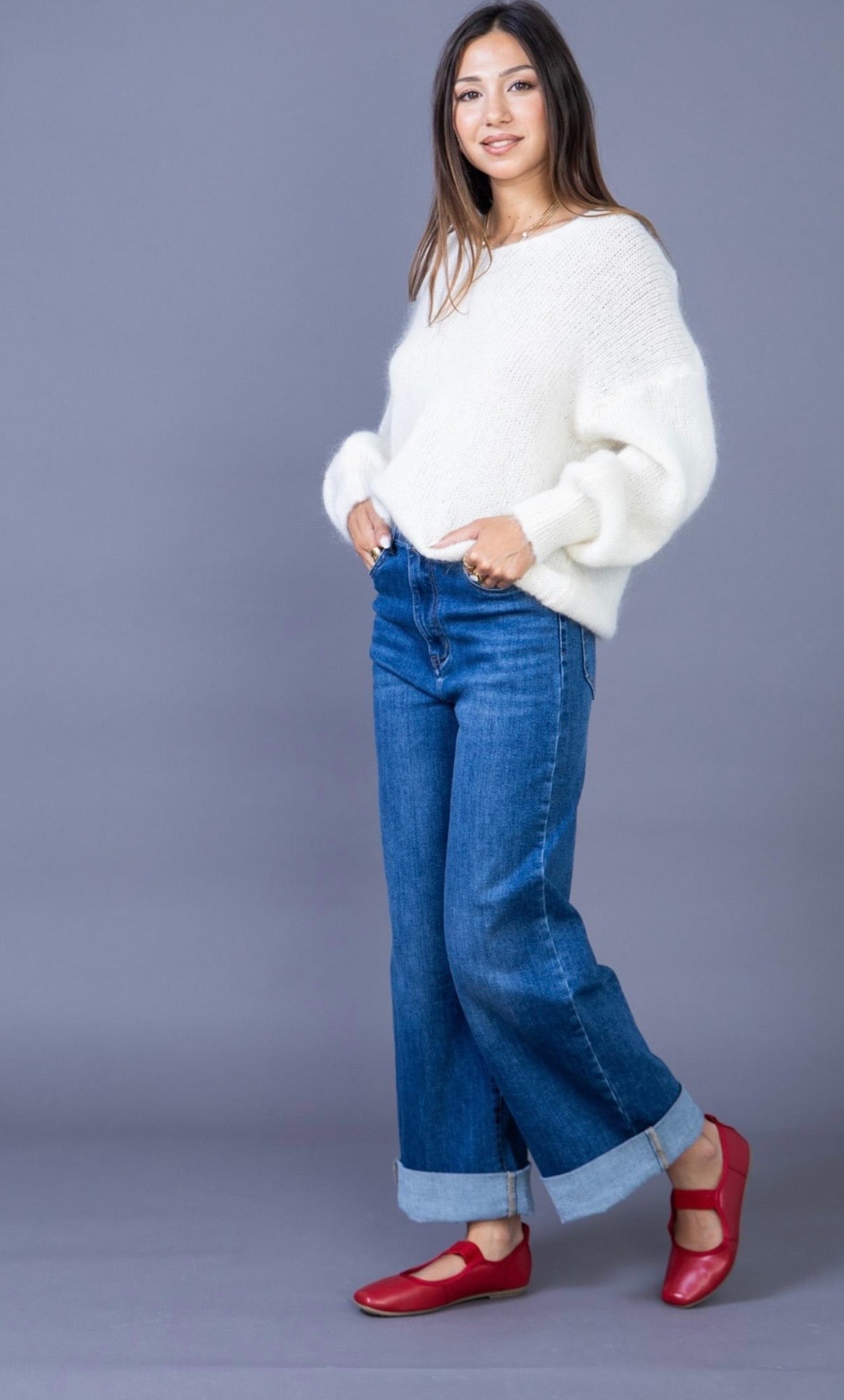 Keeva Dark Denim Straight Relaxed Jeans