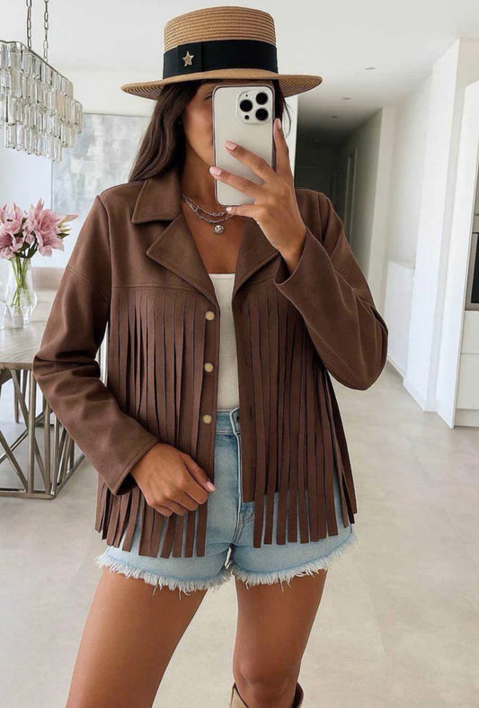 Suede Brown Tassel Jacket