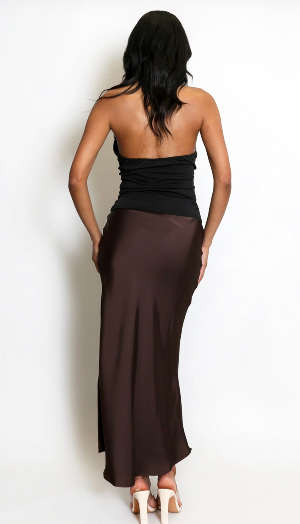 Brown Satin Skirt