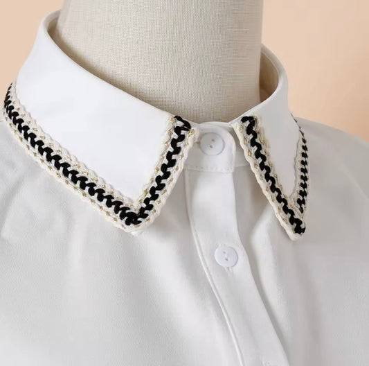 #7 Black & Gold EmbroideredFalse Collar