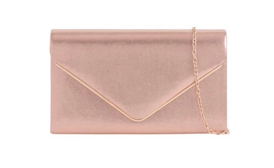 Rose Gold Velvet Clutch Bag