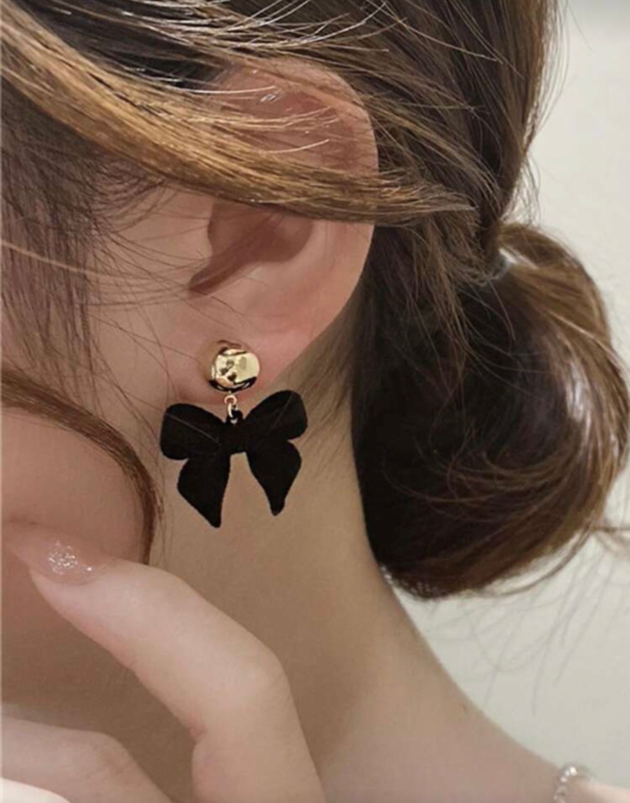 Black Velvet Bow Earrings