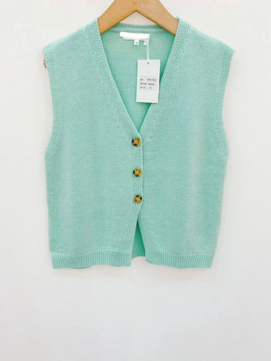 Mint Green Knitted Waistcoat