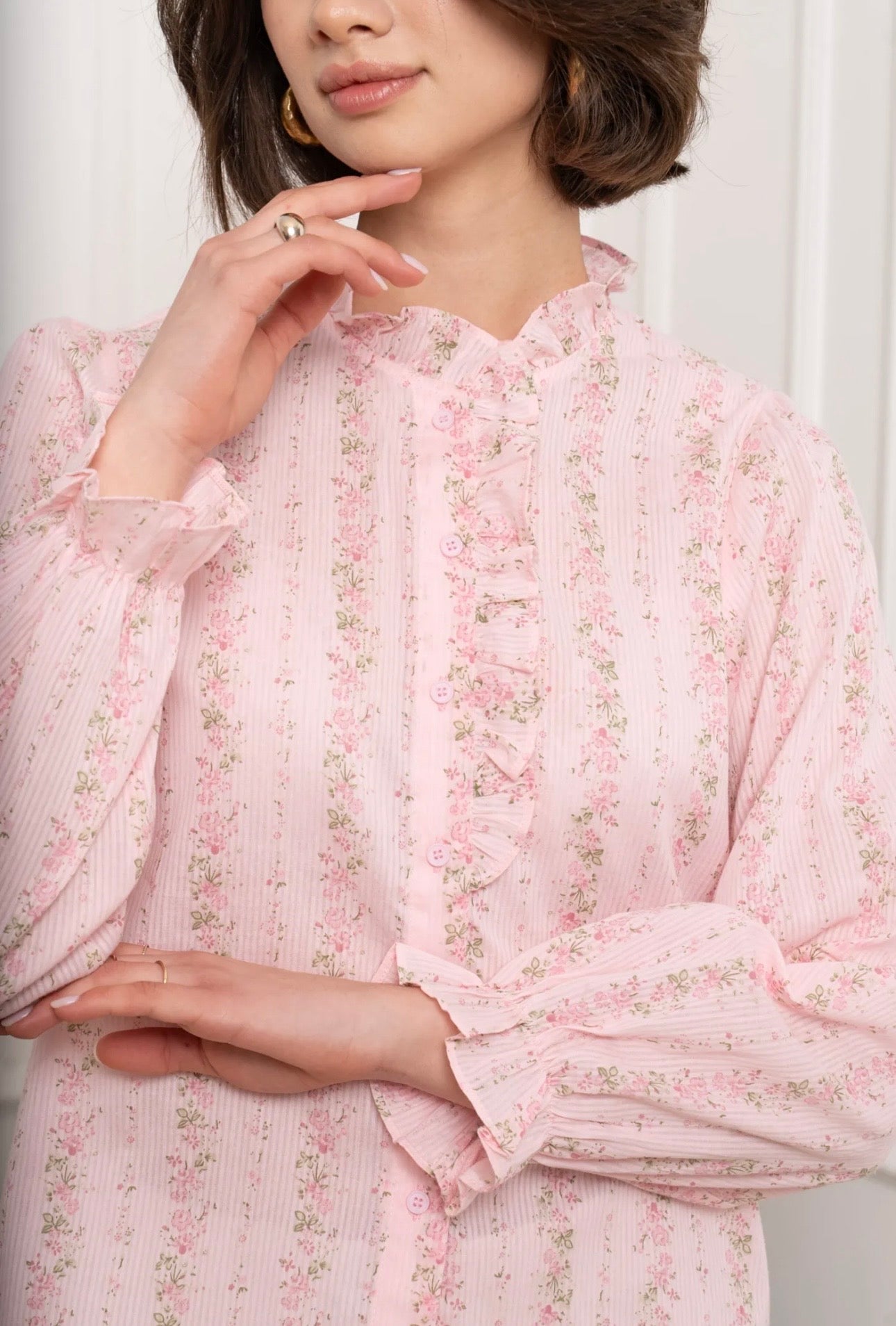 Pink & Khaki Floral Shirt