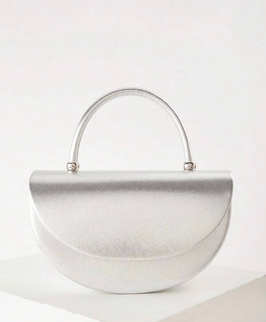 Silver Half Moon Shaped Handbag