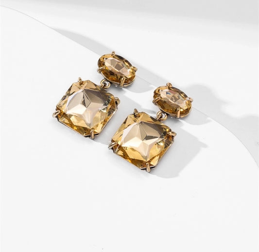 Gold cube earrings
