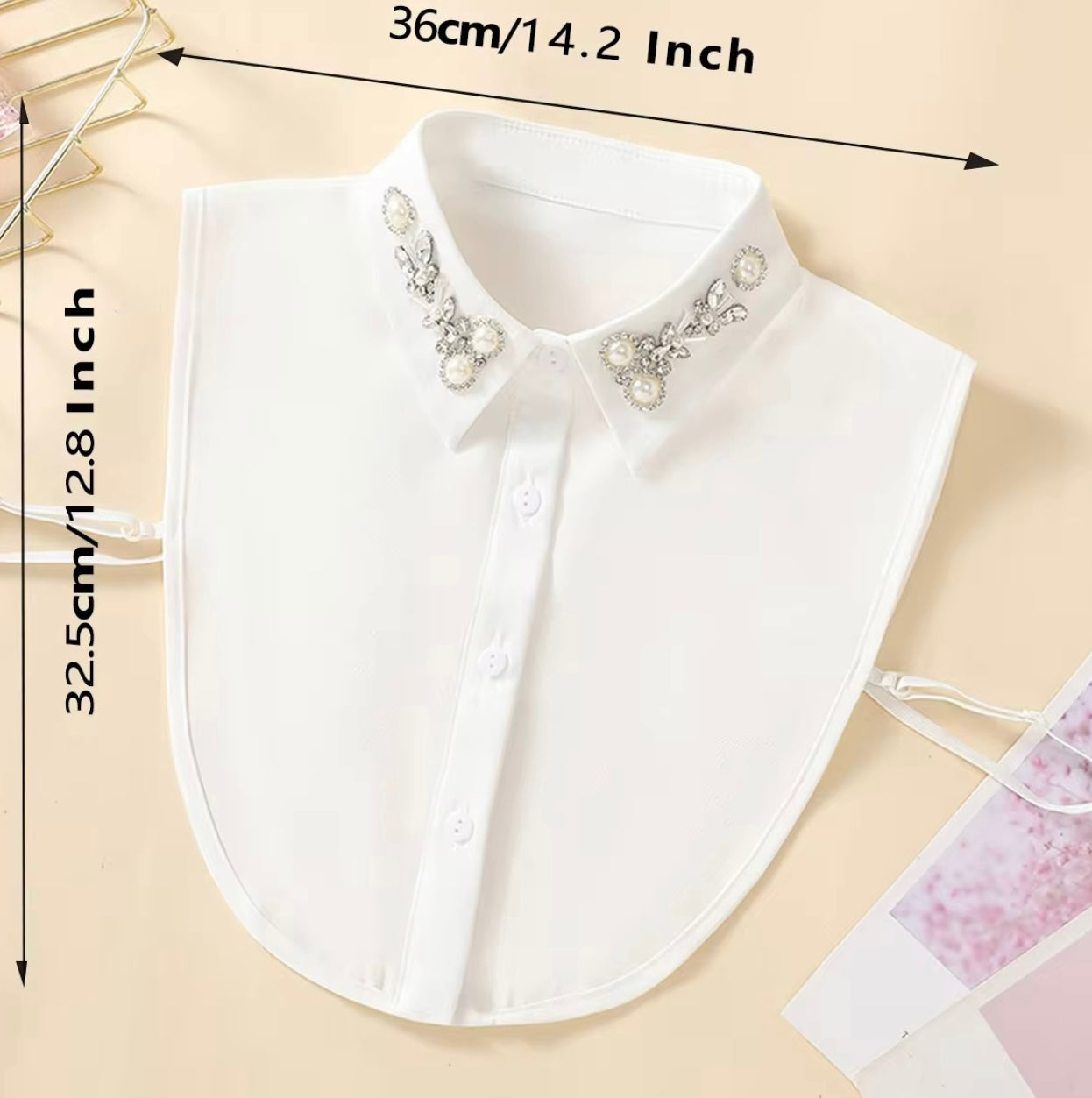 #8 White Pearl Embellished Collar