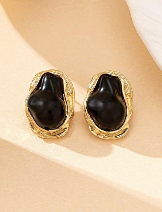 Black & Gold Irregular Shape Earrings