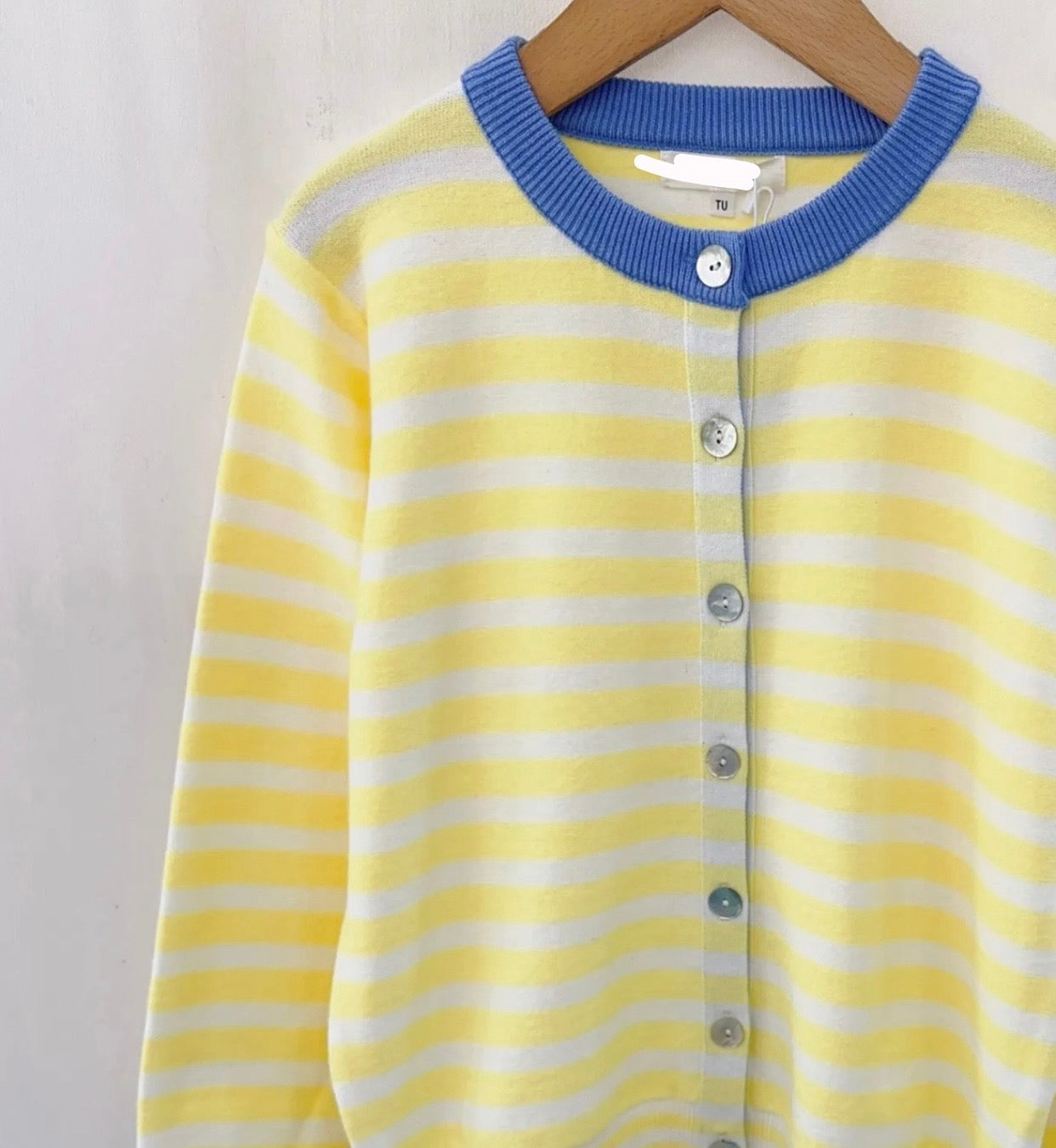 Eva Lemon Striped Cardigan