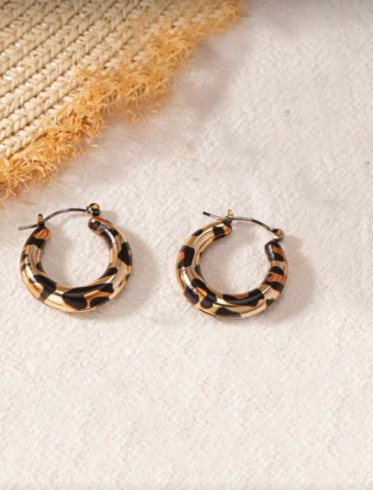 Leopard Print Hoops