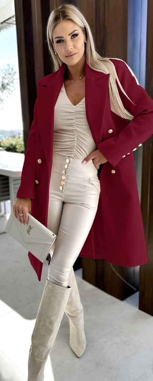 Scarlett Tailored Coat In Burgundy