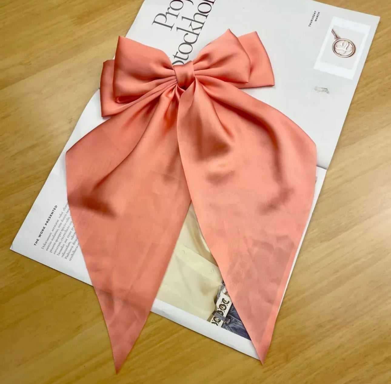 Watermelon Satin Occasion Bow