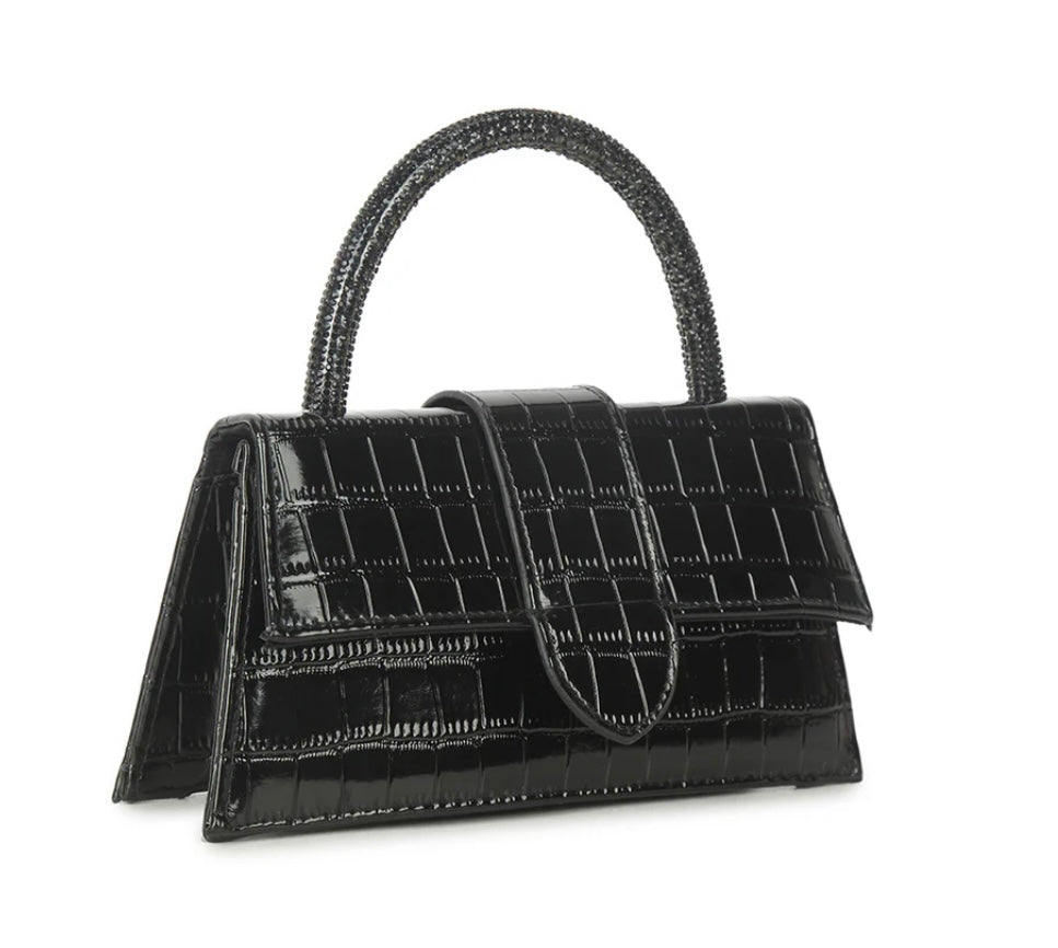 Black Metallic Handbag