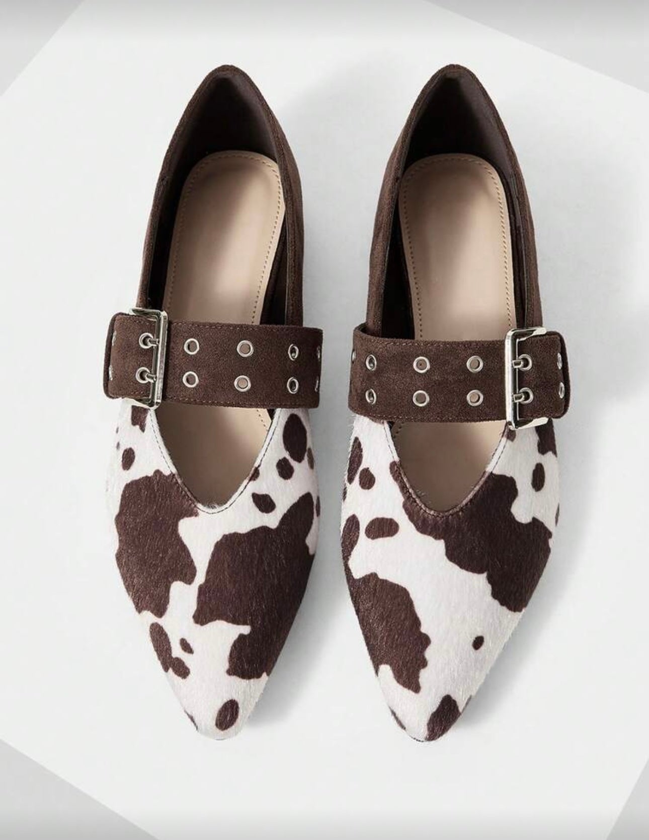 Brown Cow Print Pumps