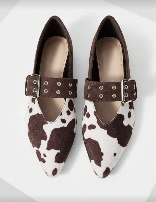 Brown Cow Print Pumps