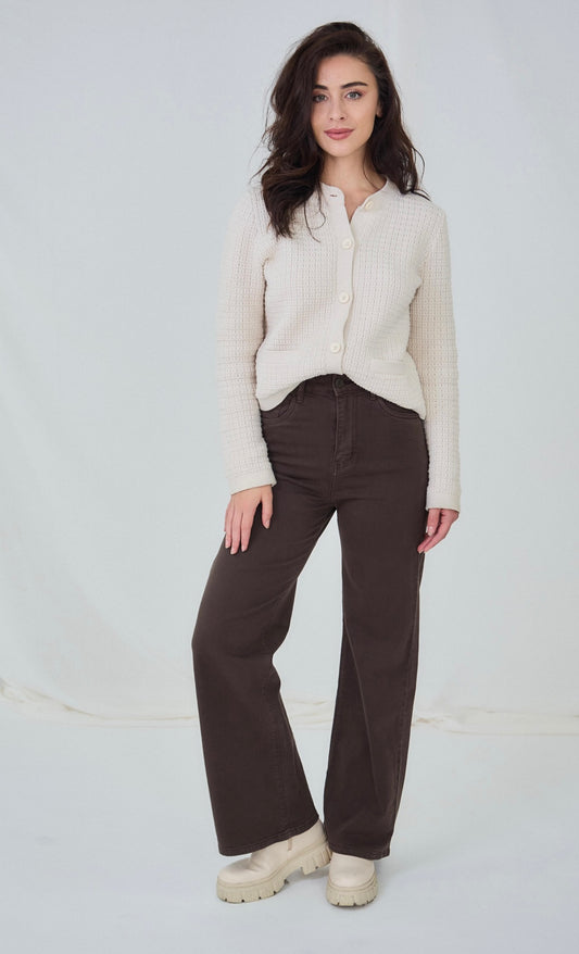 Brown Wide Leg Jeans
