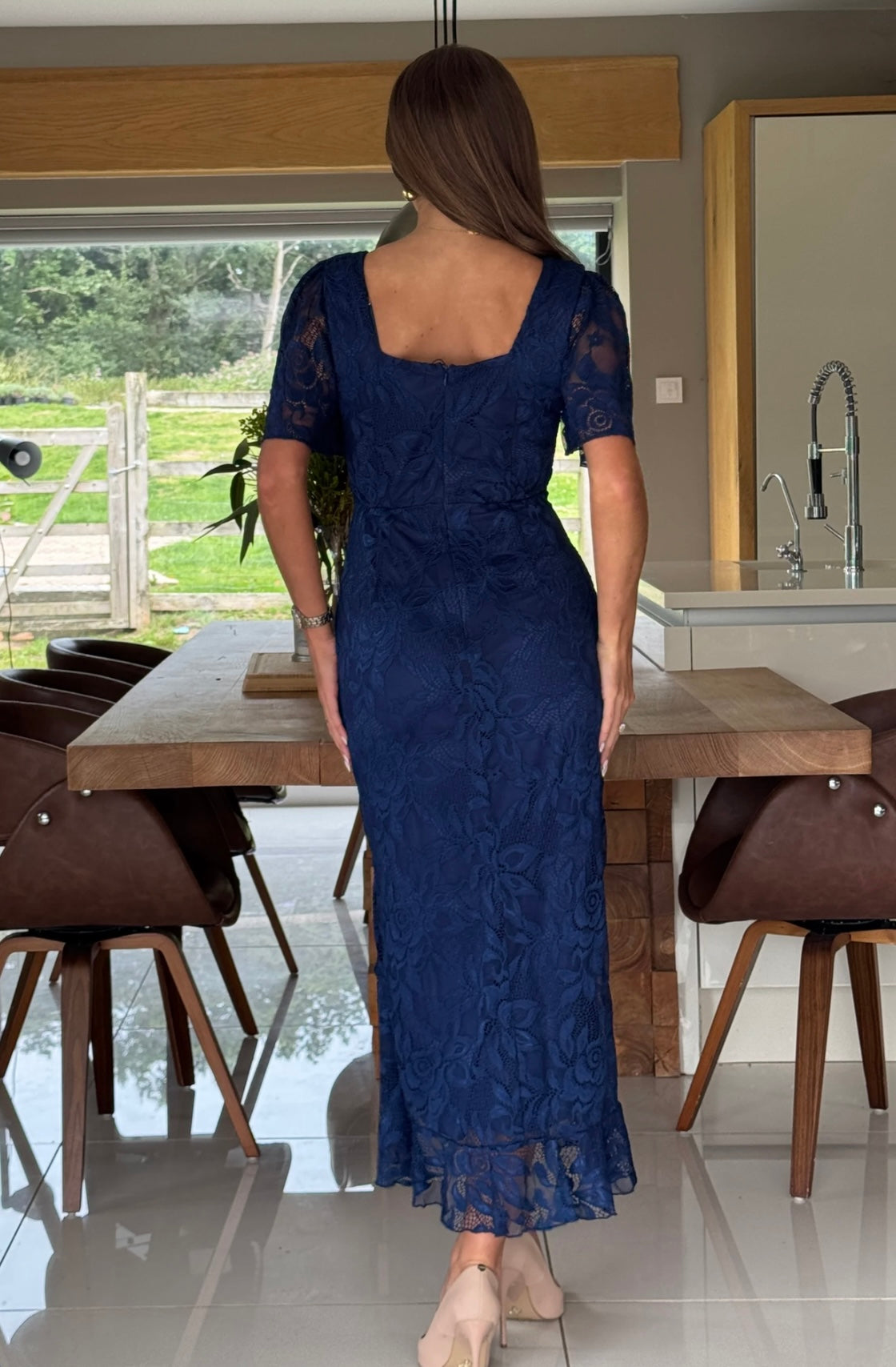 Heidi Dress In Navy Lace