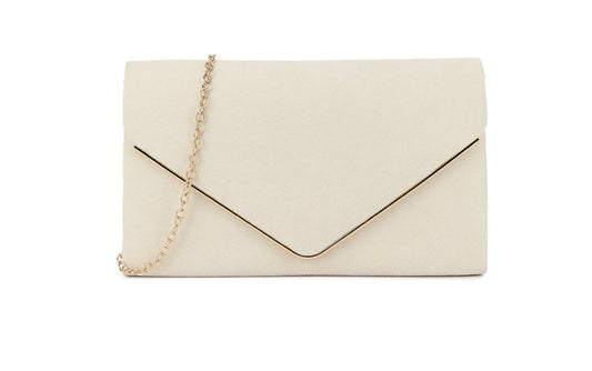 Ivory Velvet Clutch Bag