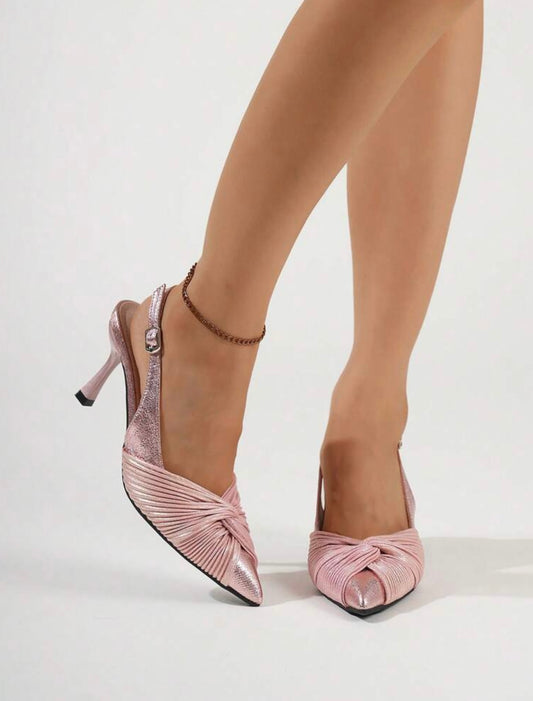 Primrose Metallic Pink Slingback Heels