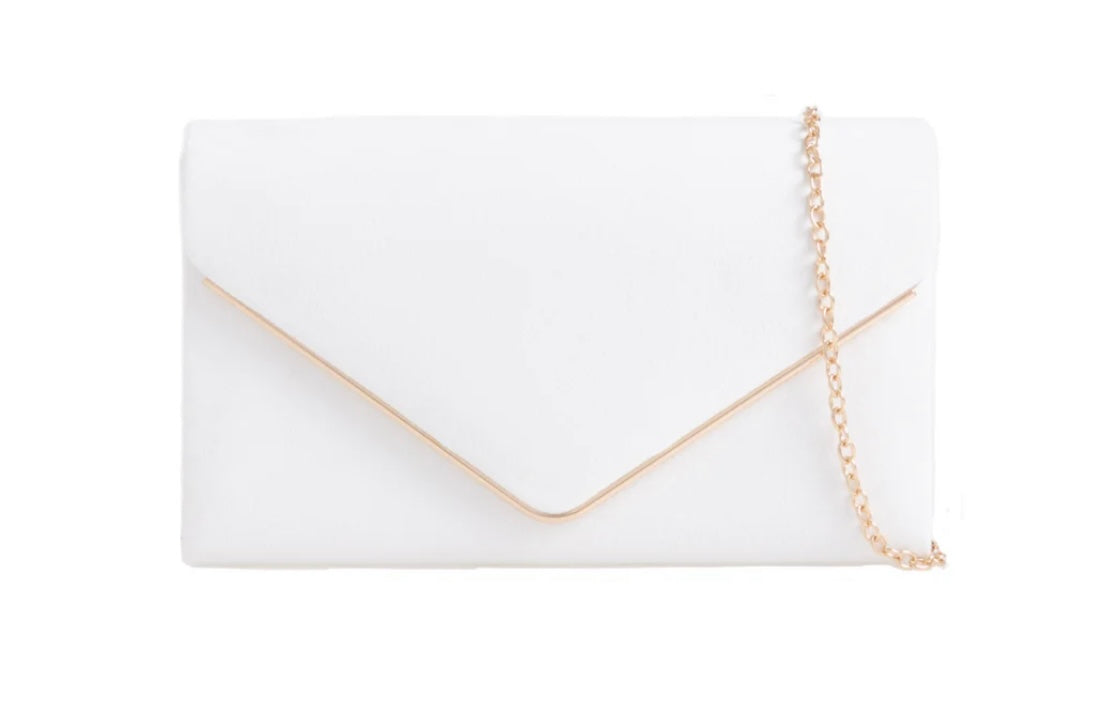 White Velvet Clutch Bag