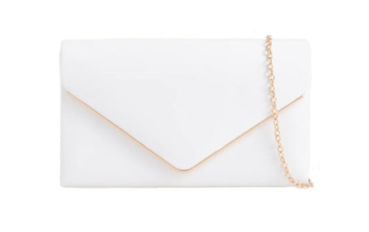 White Velvet Clutch Bag