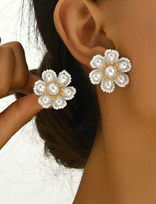 Pearl Flower Earrings