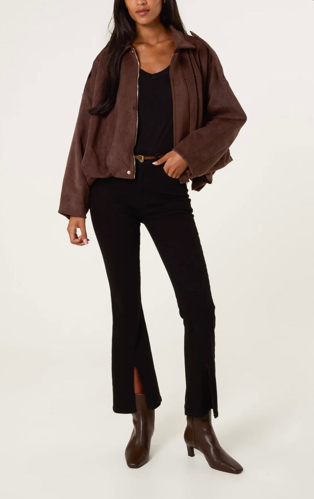 Chocolate Brown Suedette Jacket