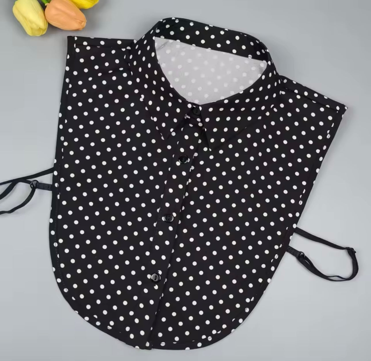 #13 Black Polka Dot False Collar