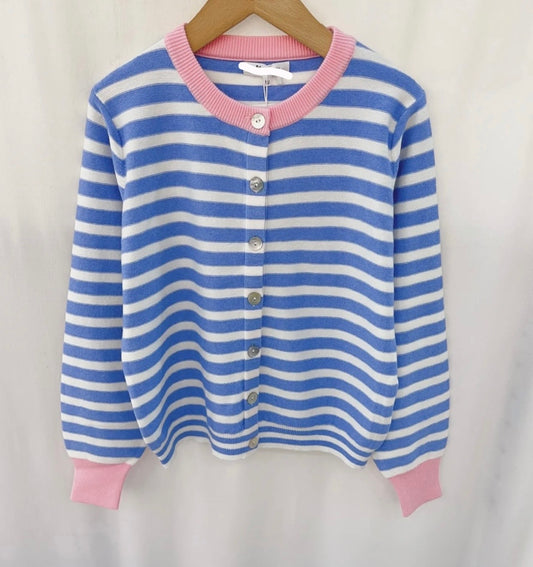 Eva Blue Striped Cardigan