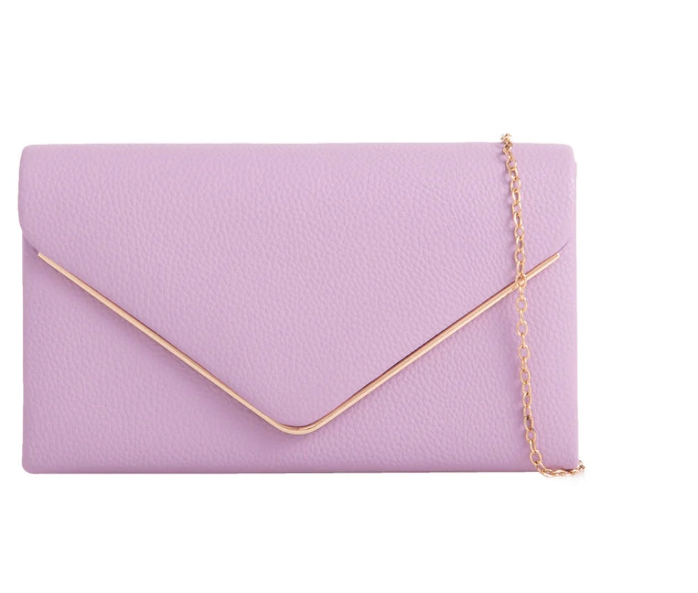 Lilac Envelope Clutch Bag