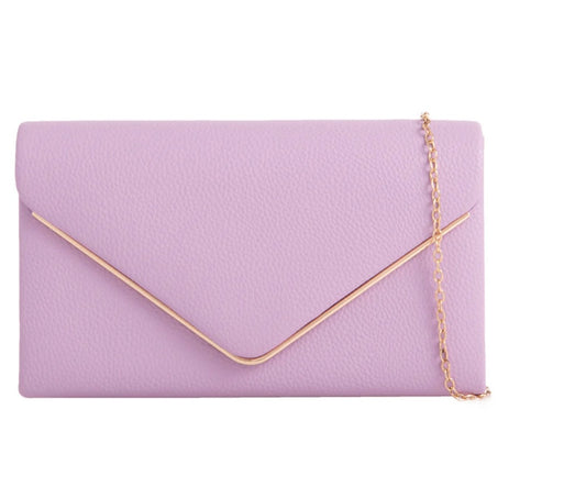 Lilac Envelope Clutch Bag