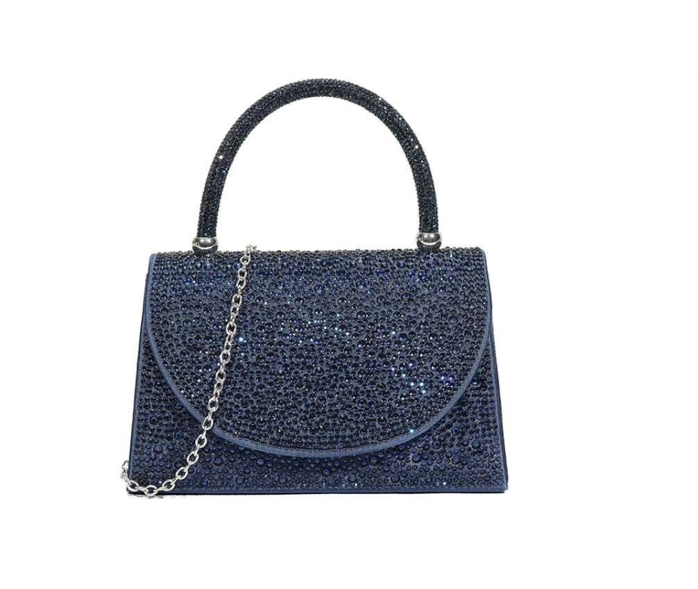 Navy Diamanté Handbag