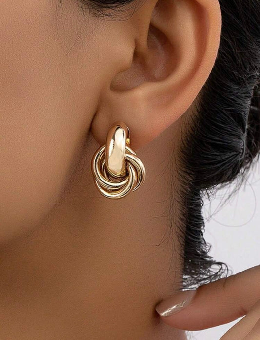 Gold Swirl Drop Earrings