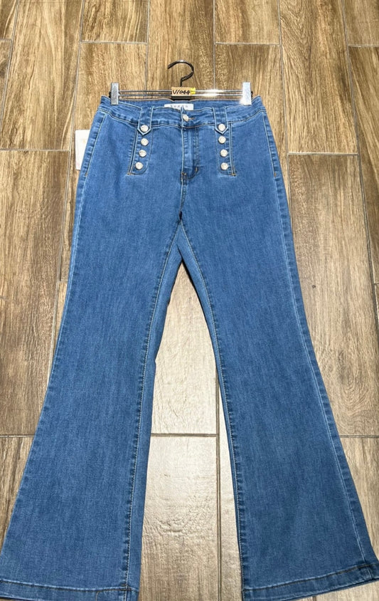 Bootcut Jeans With Silver Button Detail (size 12)