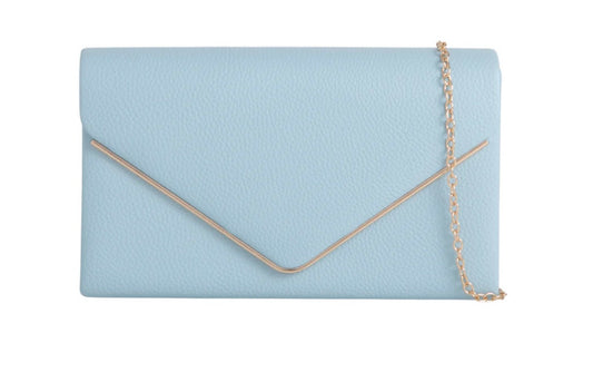 Serenity Blue Envelope Clutch Bag