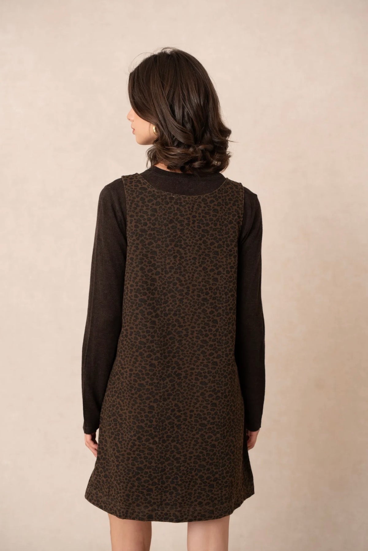 Leopard Print Denim Dress