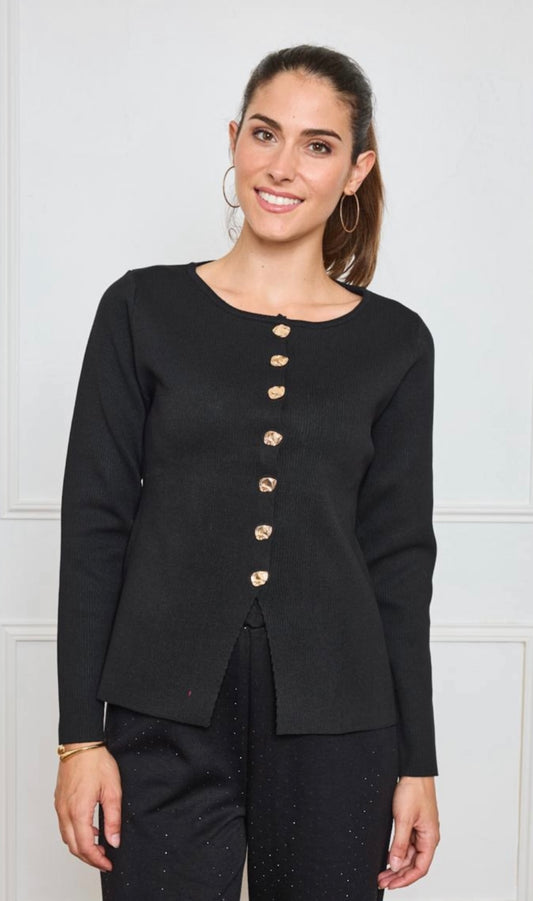 Black Peplum Cardigan Top